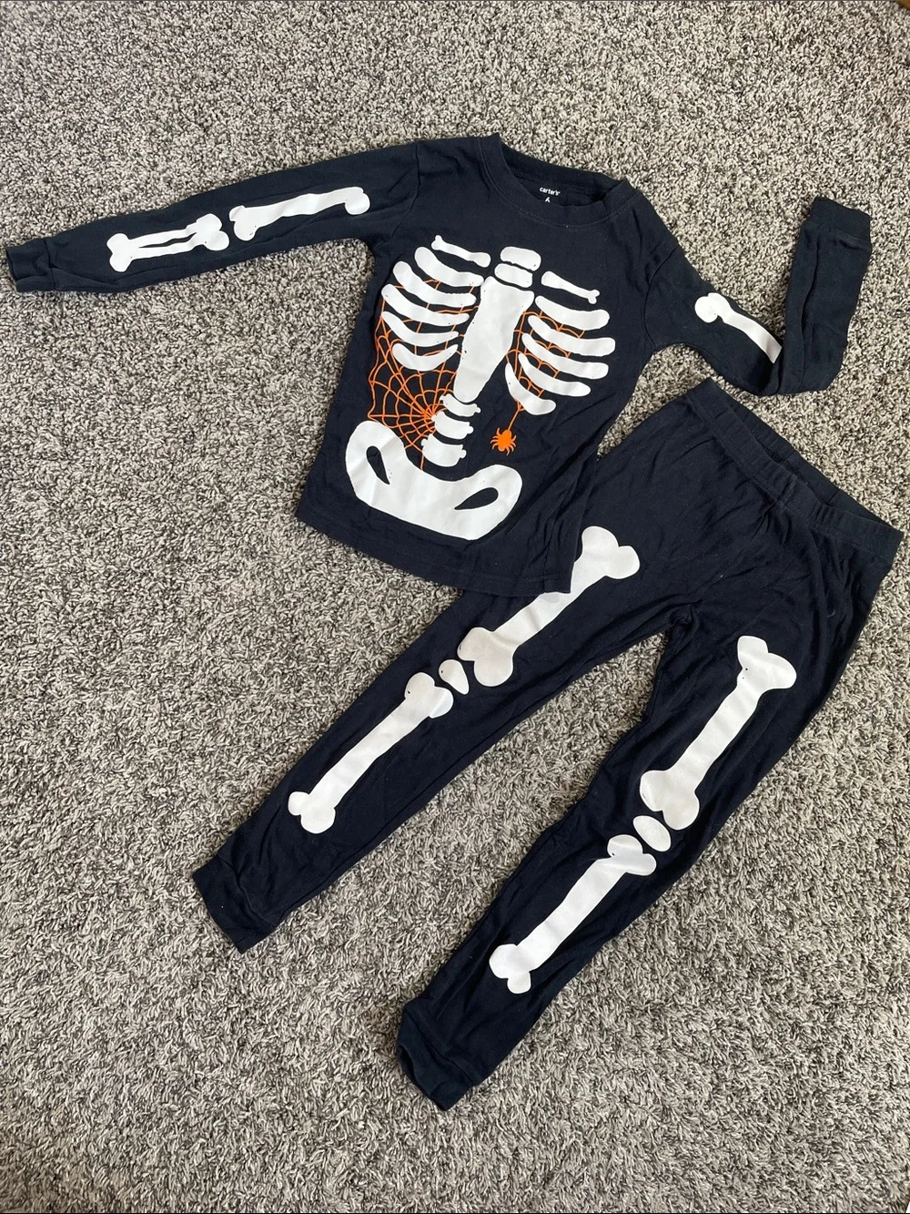 Kids halloween skeleton costume or PJs fun outfit size 6 boys or girls - Picture 11 of 15